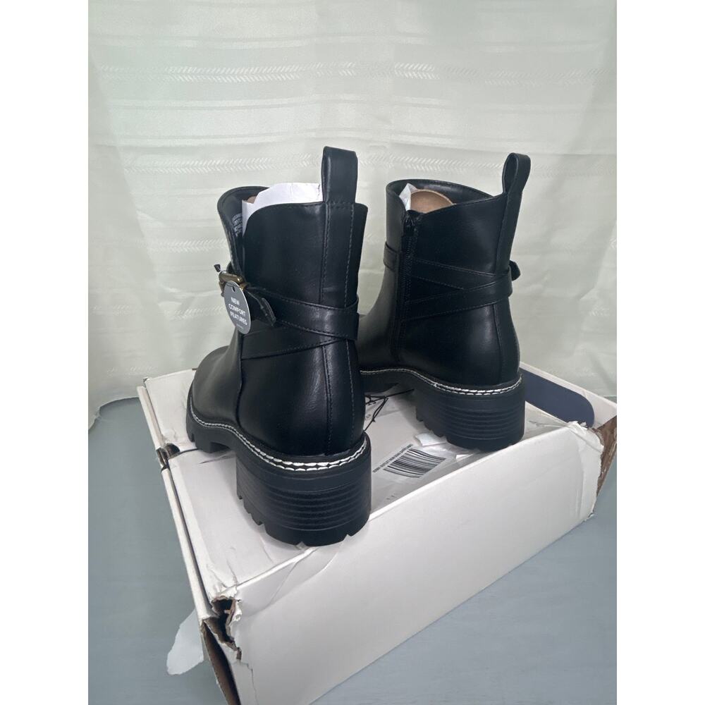 St. John's Bay Daymarc Leather Block Heel Ankle Booties Black Womens Size 9.5M - Picture 12 of 14